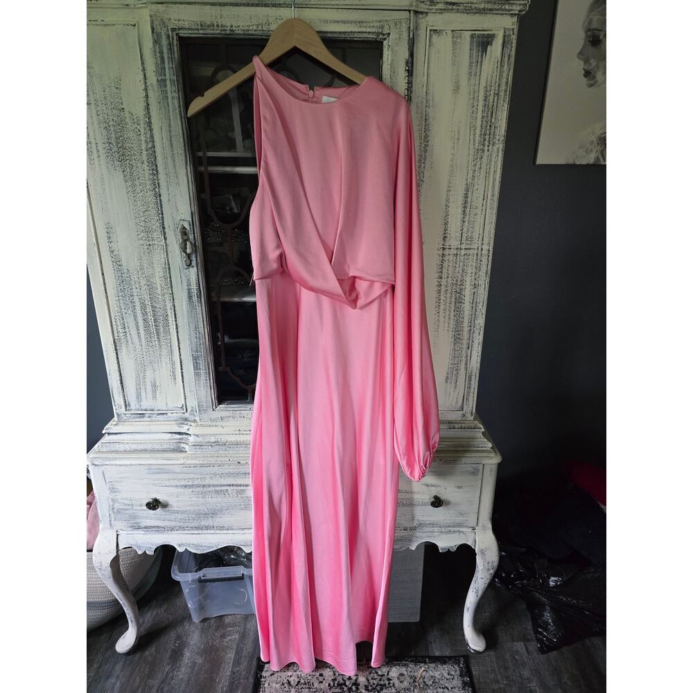 New Significant Other One-Sleeve Pink Column Dress - Size 10 - Picture 5 of 7